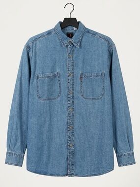 🔥 Vintage 90s/Y2K Levi's Red Tab Jeans denim button-up shirt!